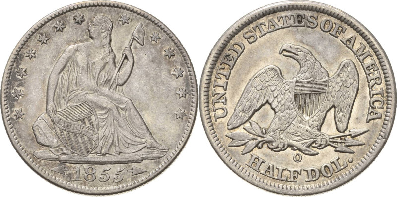 Vereinigte Staaten von Amerika
 1/2 Dollar 1855, o. Mzz.-Philadelphia Seated Li...