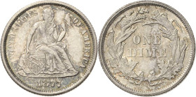 Vereinigte Staaten von Amerika
 Dime (10 Cent) 1877, CC-Carson City Seated Liberty Dime KM 92 Attraktives Exemplar. Fast prägefrisch