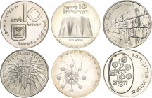 Israel
Lot- 58 Stück Interessantes Lot von Israelischen Sonderprägungen. Viele in Originallederetuis. Darunter u.a.: 1/2 Shekel 1982 Qumran. 1976: 28...