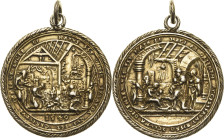 Medaillen
 Vergoldete Silbergussmedaille 1549 (Modell von Nickel Milicz) Geburt Jesu. Heilige Familie im Stall, davor die betenden Hirten / Anbetung ...