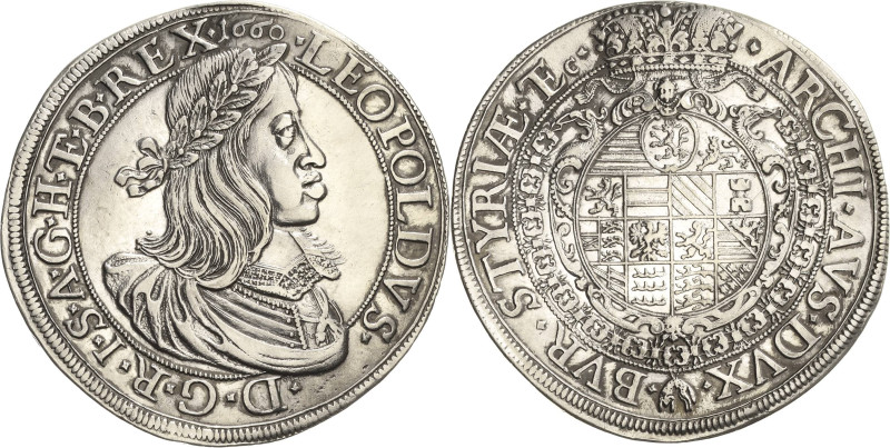 Habsburg
Leopold I. 1657-1705 Taler 1660, Graz Voglhuber 220/1 Davenport 3231 H...