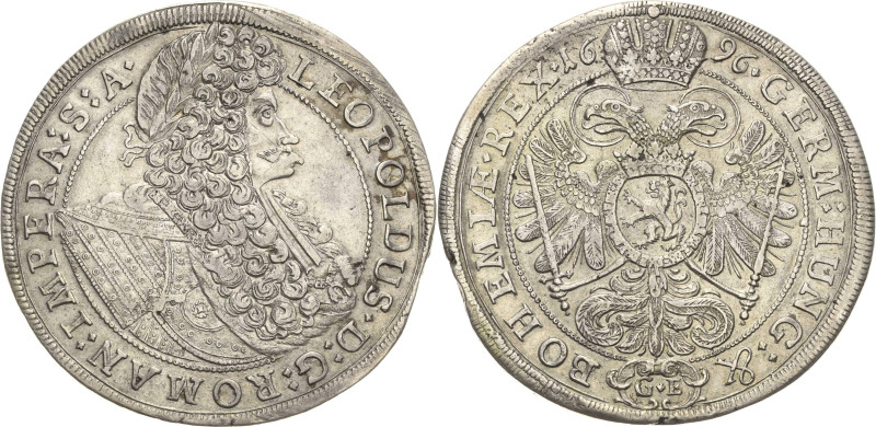 Habsburg
Leopold I. 1657-1705 Taler 1696, GE-Prag Voglhuber 231/III Davenport 3...