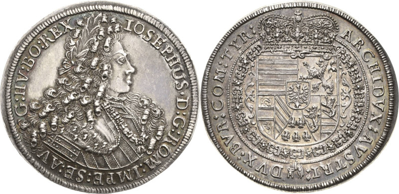 Habsburg
Josef I. 1705-1711 1/2 Taler o.J. Hall M./T. 815 Prachtexemplar. Vorzü...