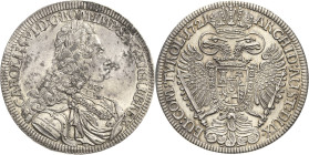 Habsburg
Karl VI. 1711-1740 Taler 1721, Hall Voglhuber 259/II M./T. 843 Davenport 1053 Avers winz. Belagreste, vorzüglich/vorzüglich-prägefrisch