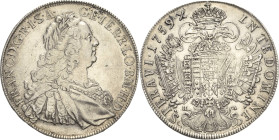Habsburg
Franz I. 1745-1765 Taler 1759, HA-Hall Voglhuber 289 Davenport 1155 M.-T. 979 Selten. Fast vorzüglich/vorzüglich