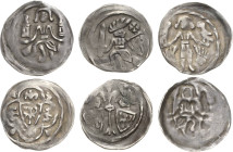 Brandenburg, Markgrafschaft
Johann I. und Otto III. 1220-1267 Brakteat Stehender Markgraf mit zwei Vögeln zwischen zwei Helmen / Adlerschild in Vierp...