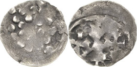 Brandenburg, Markgrafschaft
Jost als Markgraf 1395-1410 Denar. Stehender Markgraf mit 2 Kreuzen / 6-strahliger Dreiblattstern mit 7 Kugeln im Zentrum...