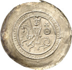 Mühlhausen, Reichsmünzstätte - unter Pfandbesitz der Landgrafen von Thüringen
Hermann von Thüringen 1199-1204(?) unter Philipp 1198-1208 Brakteat Nac...