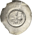 Mühlhausen, Reichsmünzstätte - unter Pfandbesitz der Landgrafen von Thüringen
Landgraf Albrecht 1262-1294 Brakteat Nach links reitender König mit Adl...