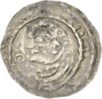Reichenau, Abtei
Landfried 1170-1187 Brakteat, Radolfzell Brustbild eines tonsurierten Abtes mit Krummstab nach links zwischen 2 Wulstreifen, Trugsch...