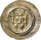 Sachsen, Haus Wettin, Brakteatenzeit
Dietrich der Bedrängte 1197-1221 und Heinrich 1221-1288 sowie Nachbarn 1200-1230 Brakteat. Auf Bogen sitzender M...