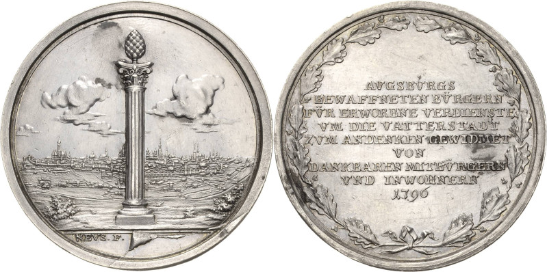 Augsburg-Stadt
 Silbermedaille 1796 (J.J. Neuss) Auf die bewaffnete Bürgerwehr,...