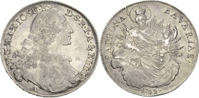 Bayern
Maximilian III. Joseph 1745-1777 Taler 1765, A-Amberg Madonna Hahn 330 Beierlein 2209 Davenport 1954 Sehr schön/fast vorzüglich