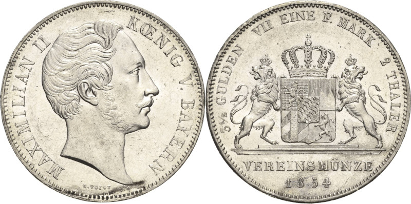 Bayern
Maximilian II. Joseph 1848-1864 Doppeltaler 1854, München AKS 146 Jaeger...