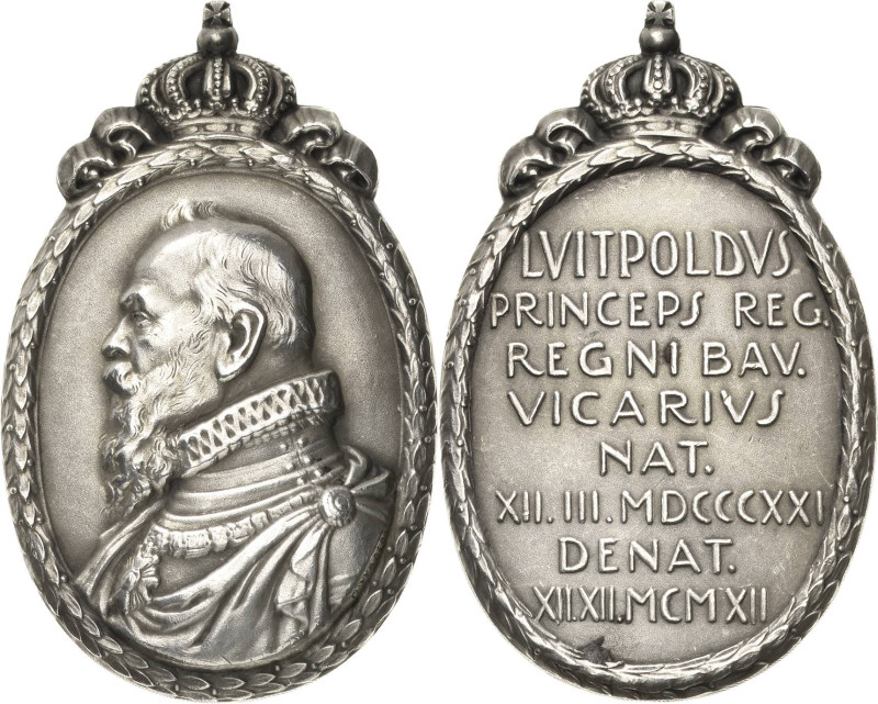 Bayern
Prinzregent Luitpold 1886-1912 Ovale Silbermedaille 1912 (Karl Goetz/H. ...