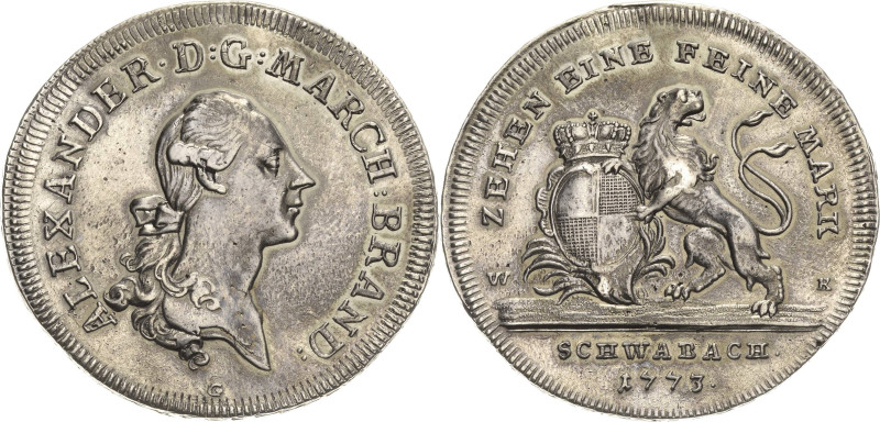 Brandenburg-Ansbach
Alexander 1757-1791 Taler 1773, Schwabach Slg. Wilmersdörff...