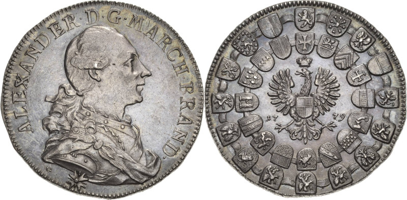 Brandenburg-Ansbach
Alexander 1757-1791 Taler 1779, G-Schwabach Auf die Erneuer...