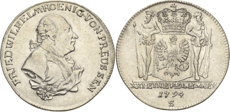 Brandenburg-Preußen
Friedrich Wilhelm II. 1786-1797 2/3 Taler 1794, S-Schwabach...