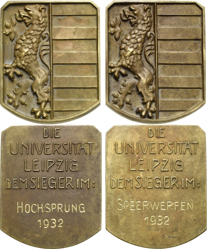 Leipzig
 Bronzegussplakette o.J. (graviert 1932). Universitätswettkämpfe - Dem ...