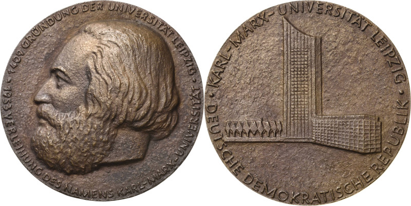 Leipzig
 Bronzegussmedaille 1973 (Rudolf Oelzner) Karl-Marx-Universität Leipzig...