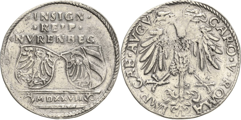 Nürnberg
 1/3 Guldengroschen (Doppelter Knacken/Zwanziger) 1527. Mit Titel Karl...