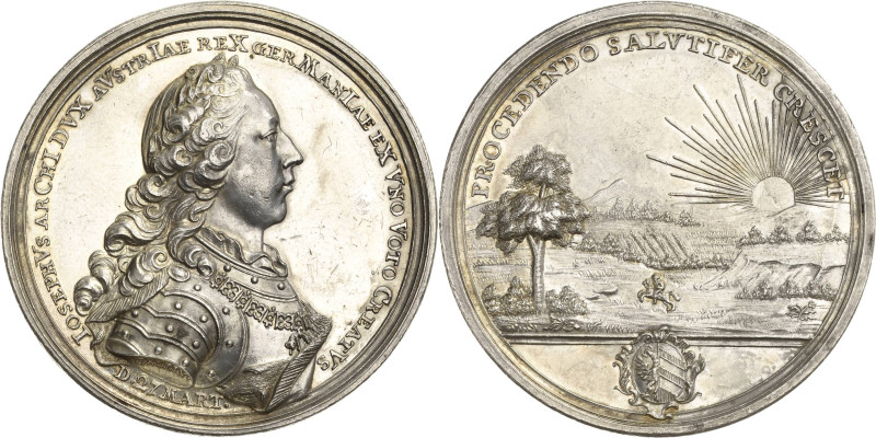 Nürnberg
 Silbermedaille 1764 (Oexlein) Krönung Josephs II. Brustbild nach rech...