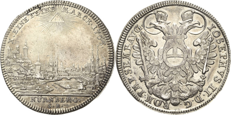 Nürnberg
 Taler 1765, SF-Nürnberg Stadtansicht. Mit Titel Joseph II. Randschrif...