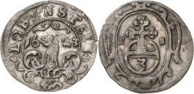 Reuss-Jüngere Linie - Gera
Heinrich der Jüngere (Posthumus) 1572-1635 3 Pfennig 1623, ES-Lobenstein Schmidt und Knab 463 Sehr selten. Vorzüglich