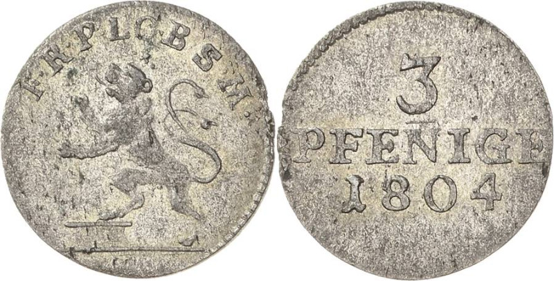 Reuss-Jüngere Linie - Lobenstein
Heinrich XXXV. 1782-1805 3 Pfennig 1804, Saalf...