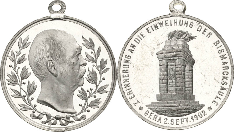 Reuss-Städte und Gemeinden
Gera Silbermedaille 1902. Auf die Einweihung des Bis...