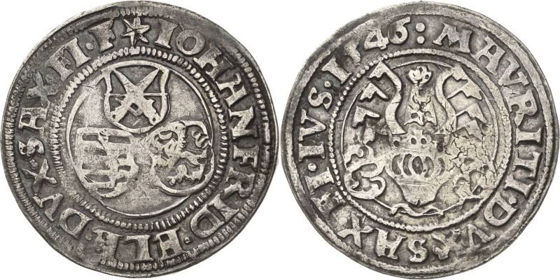 Sachsen-Kurlinie ab 1486 bis 1547 (Ernestiner)
Johann Friedrich und Moritz 1541...