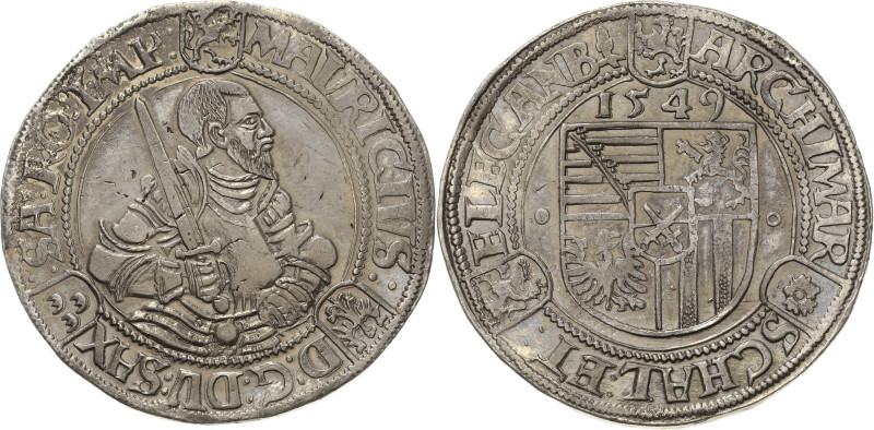 Sachsen-Kurlinie ab 1547 (Albertiner)
Moritz 1547-1553 Taler 1549, Eichel-Annab...