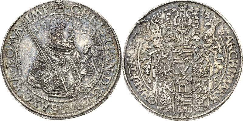 Sachsen-Kurlinie ab 1547 (Albertiner)
Christian I. 1586-1591 Taler 1586, HB-Dre...