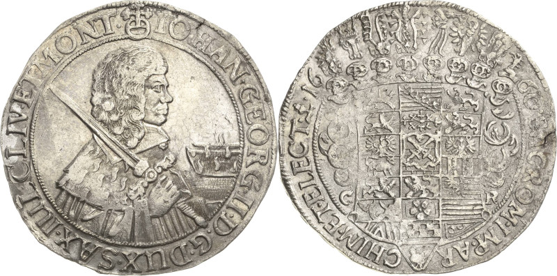 Sachsen-Kurlinie ab 1547 (Albertiner)
Johann Georg II. 1656-1680 Taler 1660, CR...