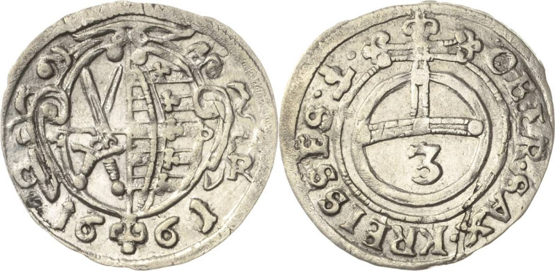 Sachsen-Kurlinie ab 1547 (Albertiner)
Johann Georg II. 1656-1680 Dreier 1661, C...