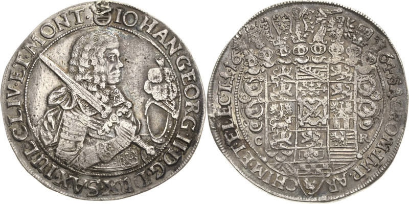 Sachsen-Kurlinie ab 1547 (Albertiner)
Johann Georg II. 1656-1680 Taler 1664, CR...