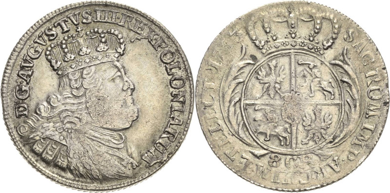 Sachsen-Kurlinie ab 1547 (Albertiner)
Friedrich August II. 1733-1763 8 Groschen...