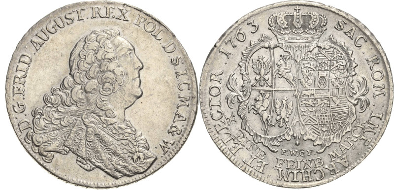 Sachsen-Kurlinie ab 1547 (Albertiner)
Friedrich August II. 1733-1763 Taler 1763...