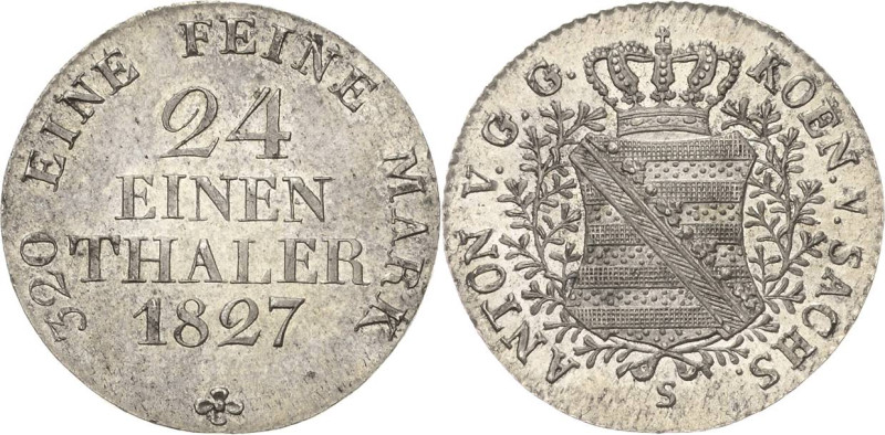 Sachsen-Kurlinie ab 1547 (Albertiner)
Anton 1827-1836 1/24 Taler (Groschen) 182...