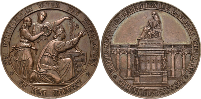 Sachsen-Kurlinie ab 1547 (Albertiner)
Friedrich August II. 1836-1854 Bronzemeda...