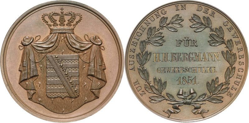 Sachsen-Medaillen
 Bronzemedaille o.J (Gravur 1851) (C.R. Krüger) (nur die Aver...