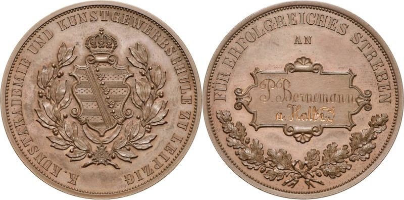 Sachsen-Medaillen
 Bronzemedaille o.J. (1877) (M. Barduleck) Schulprämie der kö...