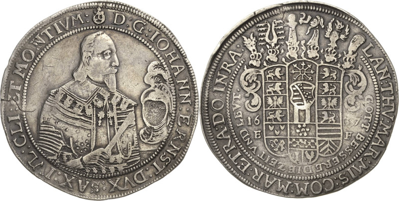 Sachsen-Coburg und Eisenach 1573-1638
Johann Ernst 1633-1638 Taler 1637, EF-Cob...