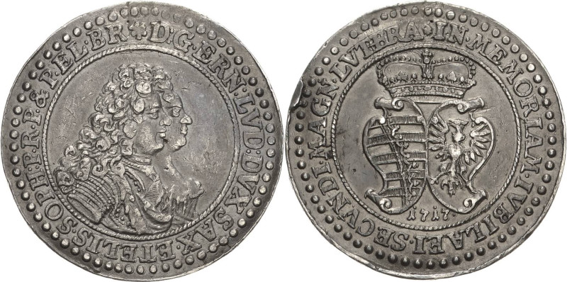 Sachsen-Meiningen
Ernst Ludwig 1706-1724 Silberabschlag vom Doppeldukaten 1717....