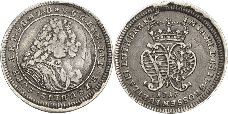 Sachsen-Meiningen
Ernst Ludwig 1706-1724 Silberabschlag vom Dukaten 1717 (unsig...