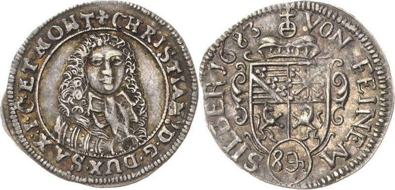 Sachsen-Eisenberg
Christian 1680-1707 8 Pfennig 1683, Eisenberg Gräßler/Walde 1...