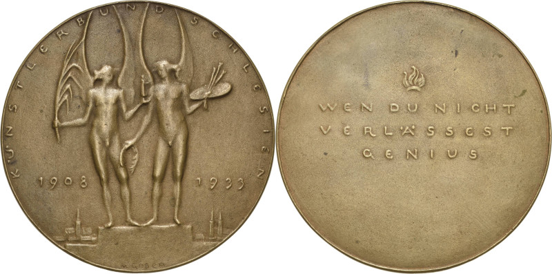 Schlesien
 Bronzegussmedaille 1933 (Th. von Gosen) Künstlerbund Schlesien - Jah...