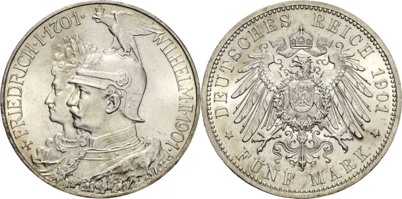 Preußen
Wilhelm II. 1888-1918 5 Mark 1901 A 200 Jahre Königreich Jaeger 106 Lei...