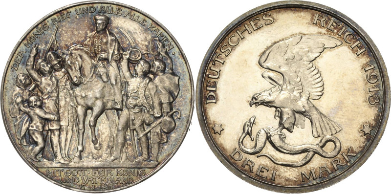 Preußen
Wilhelm II. 1888-1918 3 Mark 1913 (A) Befreiungskriege Jaeger 110 Prach...