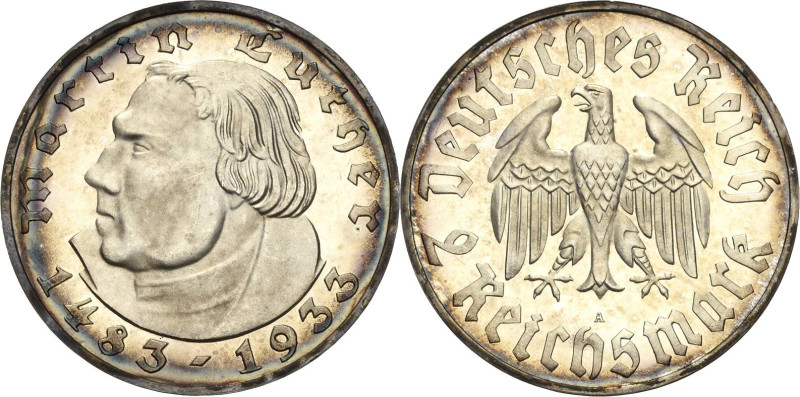 2 Reichsmark 1933 A Luther Jaeger 352 Polierte Platte